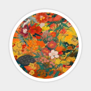 Japanese floral kimono pattern Magnet